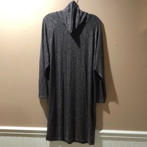 Gray turtleneck A-line dress